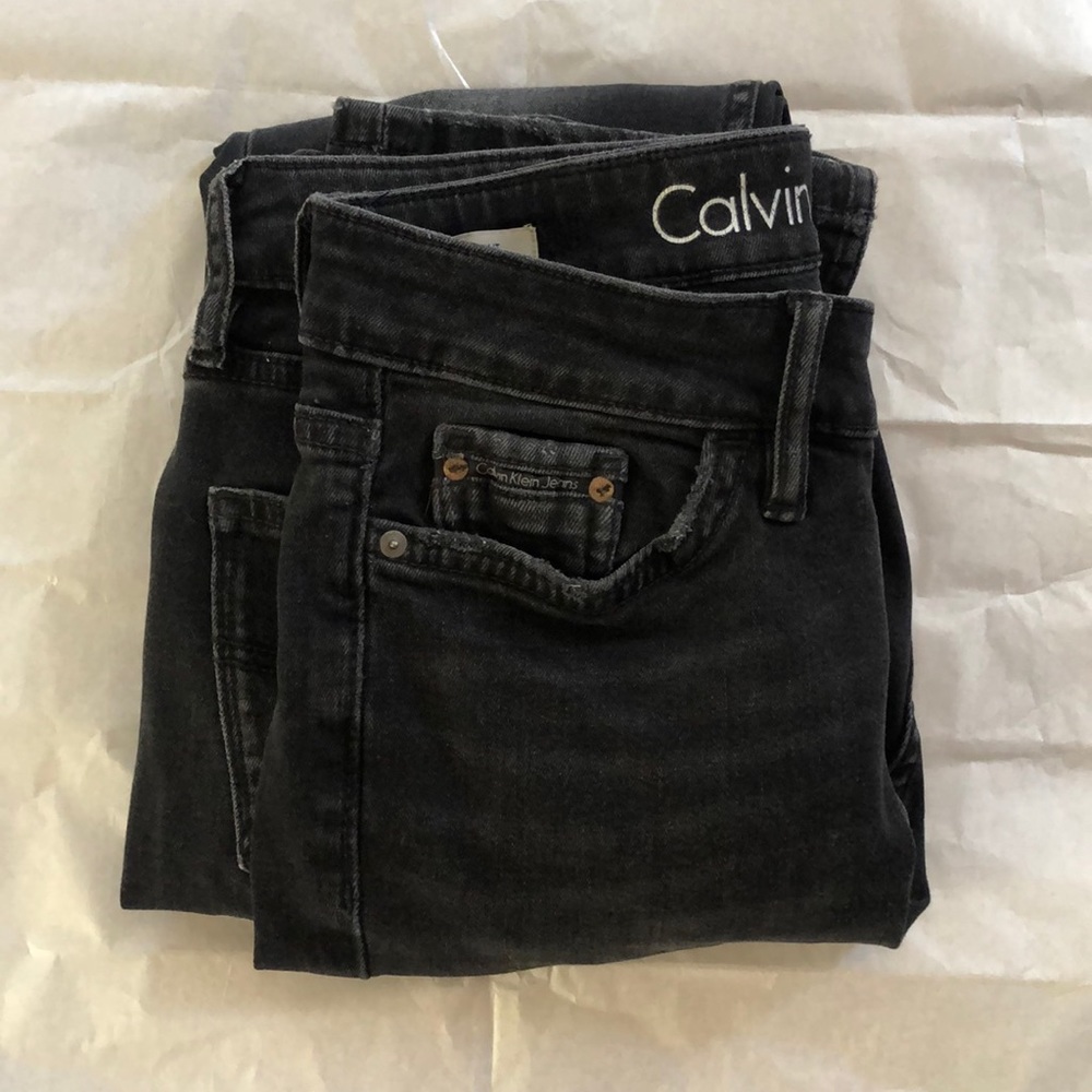 black Calvin Klein skinny jeans